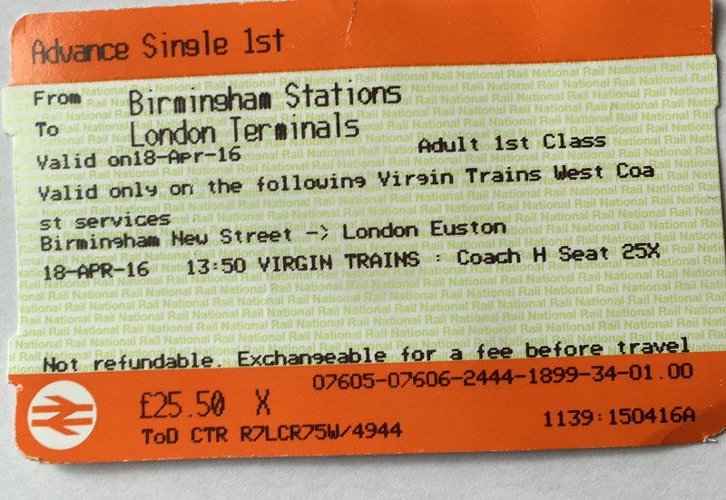british train ticket