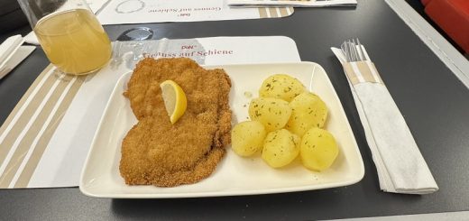 wiener schnitzel austrian dining car railjet train