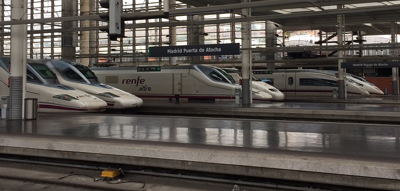 madrid atocha station high-speed trains spain supended evening