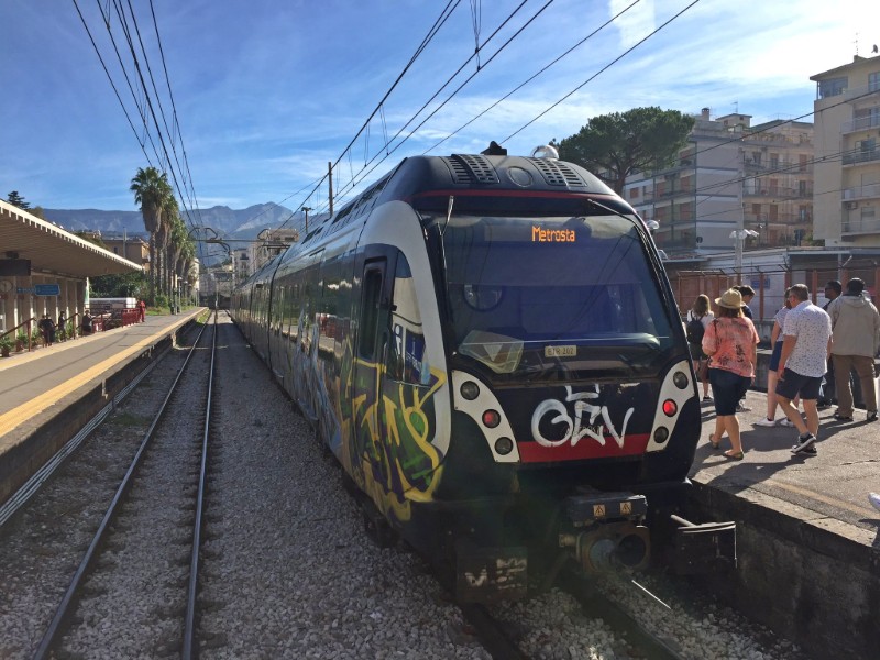 Circumvesuviana train Sorrento station Amalfi Coast