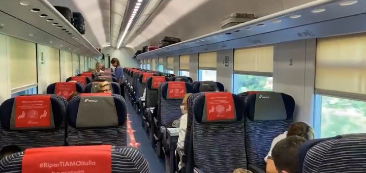 second class seats intercity train trenitalia milan genoa nice