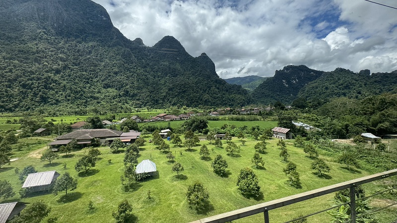laos china high-speed railway line train view
